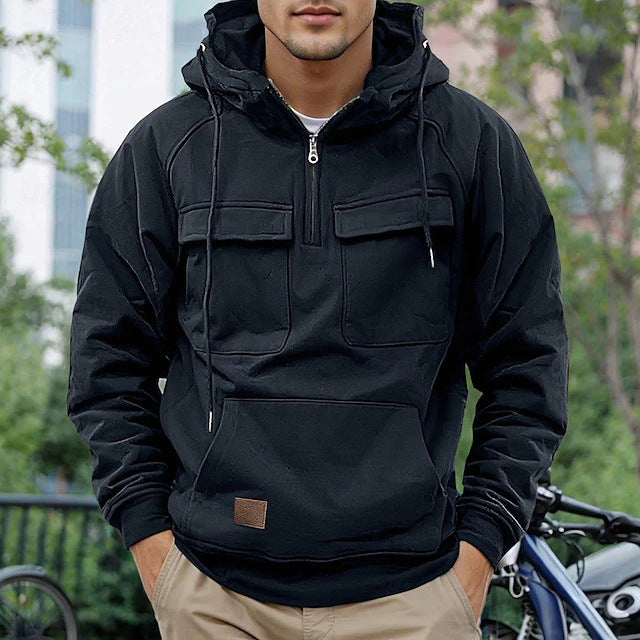 Herren modische Kapuzenjacke mit praktischen Taschen ModeGeist