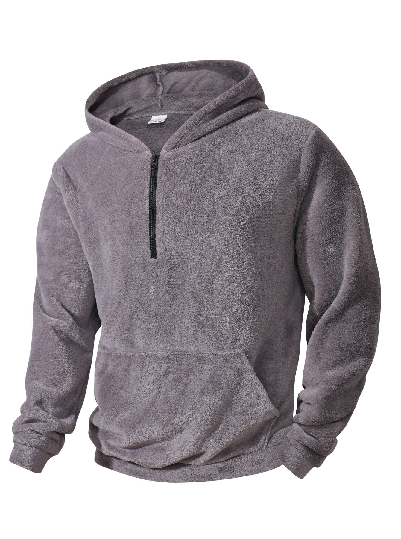 Herren Fleece-Hoodie mit innovativem halblangem Reißverschluss ModeGeist