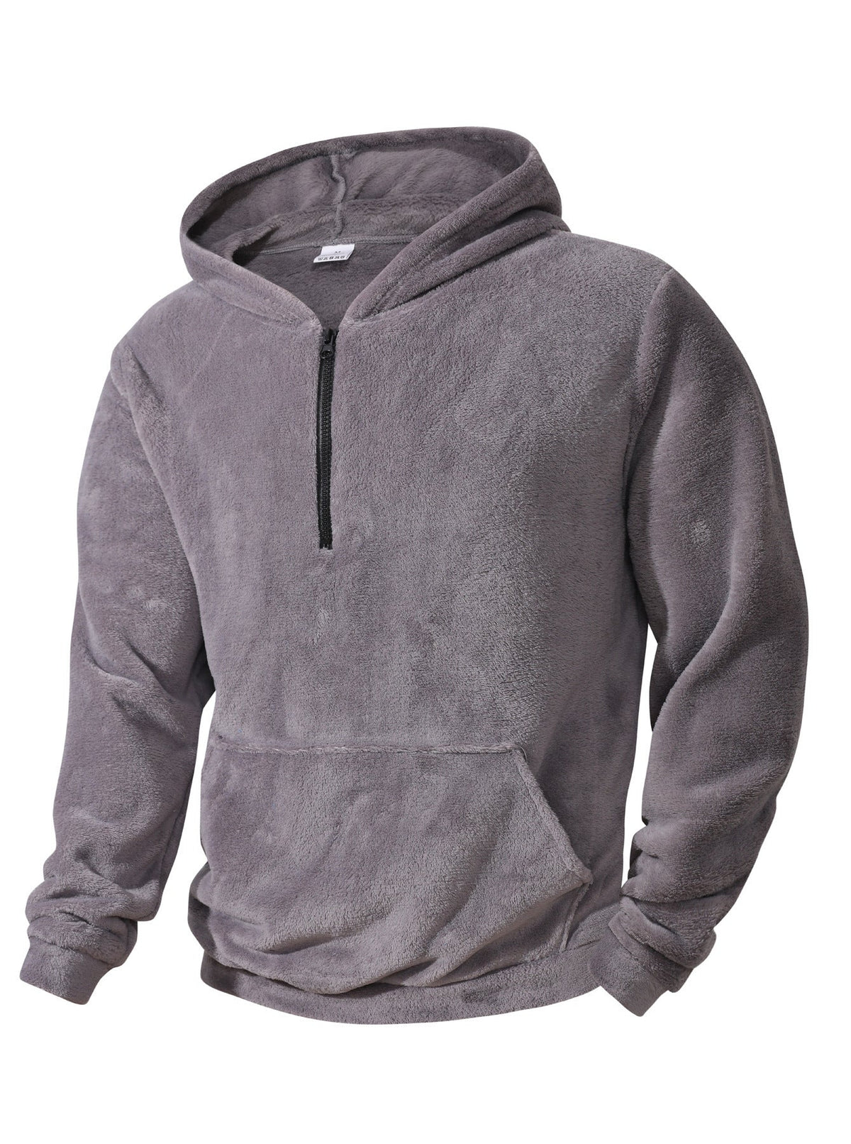 Herren Fleece-Hoodie mit innovativem halblangem Reißverschluss ModeGeist