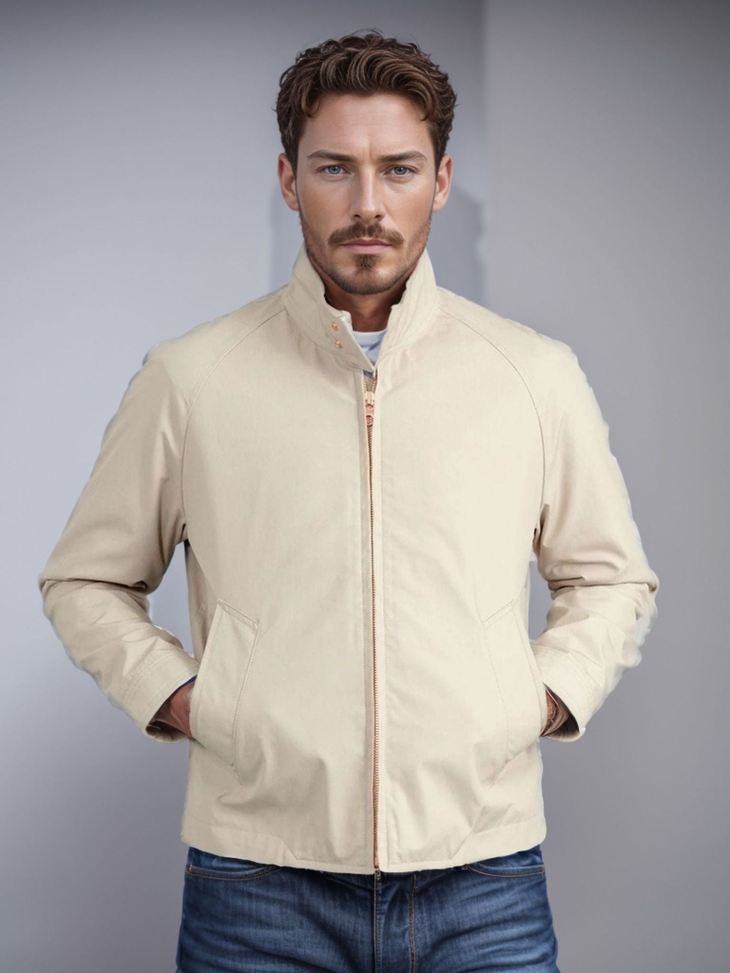 Herren sportliche Utility-Jacke mit wärmendem Innenfutter und stylischem Kragen ModeGeist