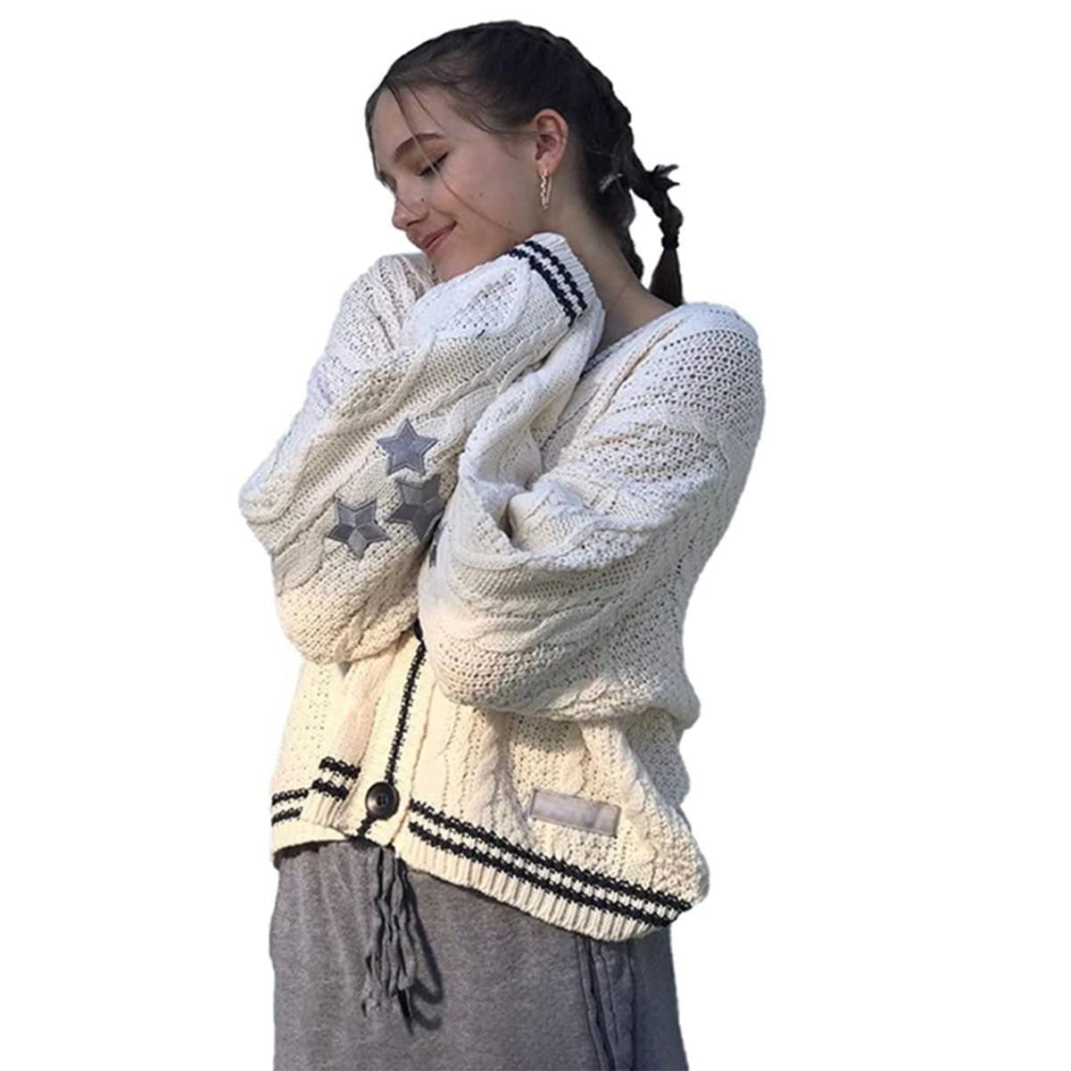 Damen gestrickte Oversize Cardigan ModeGeist