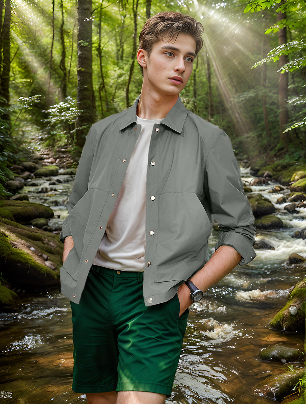 Herren leichte Outdoor-Jacke ModeGeist