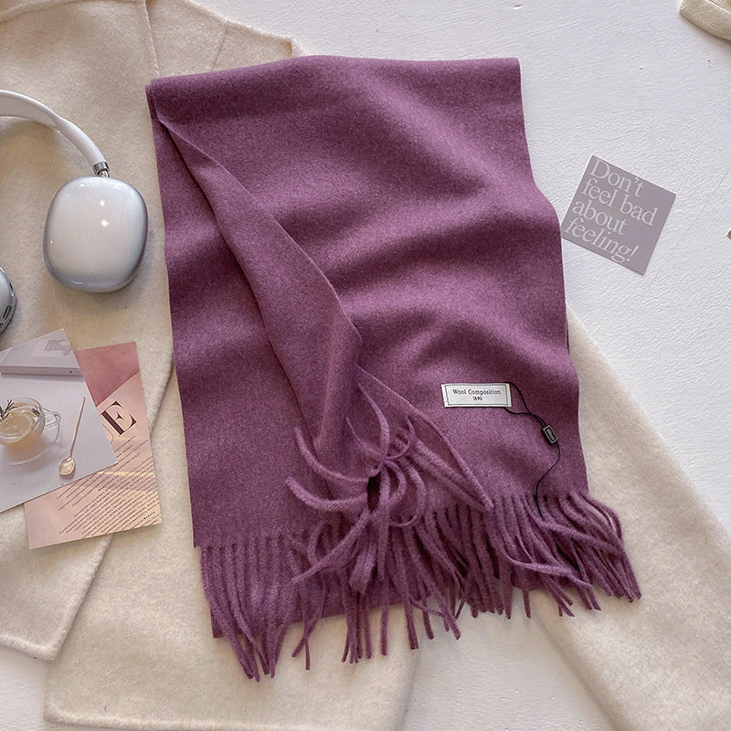 MODEGEIST Damen Schal Quasten Weich Vielseitig Uni Elegant
