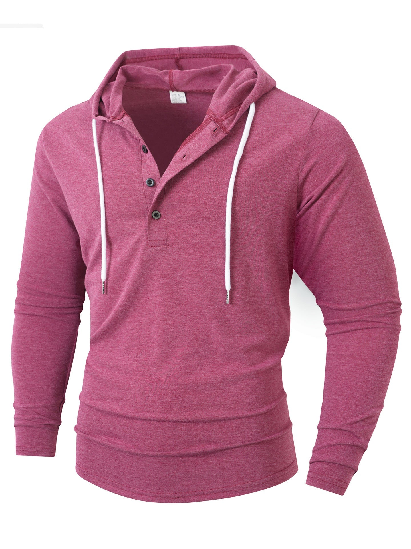 Herren Hoodie mit knöpfbarem Kragen und Kordelzug ModeGeist
