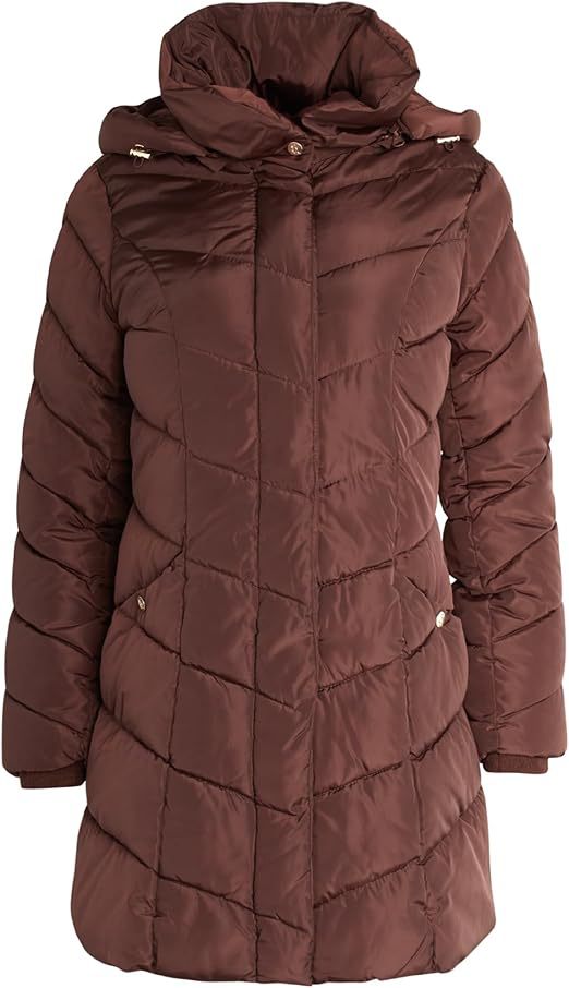 Damen Langer gesteppter Winterparka mit hochgeschlossenem Kragen ModeGeist