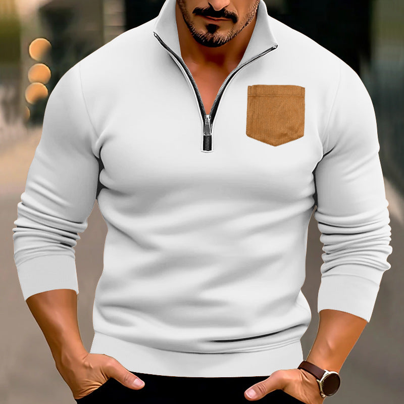 Herren sportlicher Pullover mit kontrastierenden Taschen ModeGeist