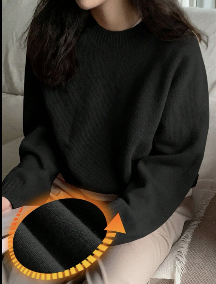 Damen Gemütlicher Rundhals-Pullover aus hochwertigem Stoff ModeGeist