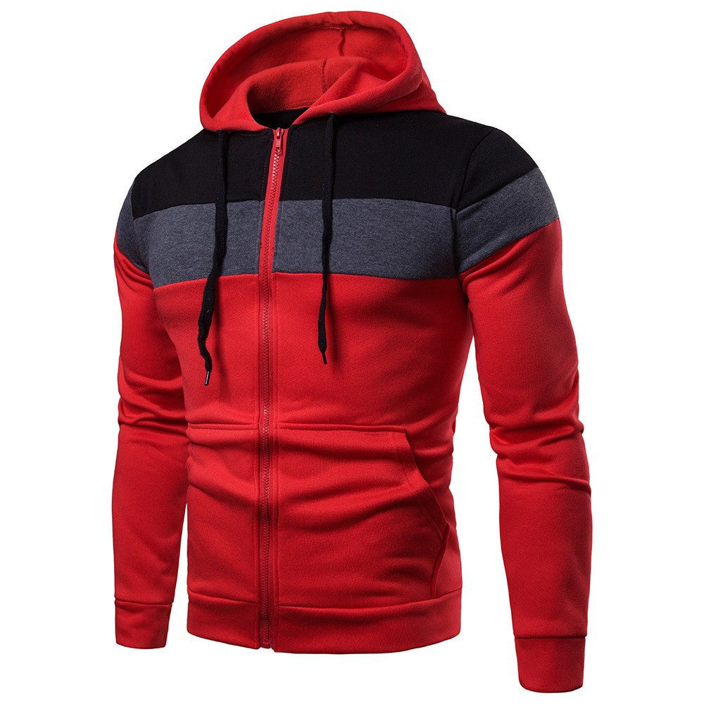Herren modische Kapuzenjacke mit Farbblockdesign ModeGeist