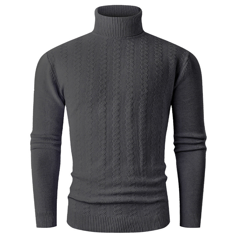 Herren Rollkragenpullover mit strukturiertem Muster und hohem Kragen ModeGeist