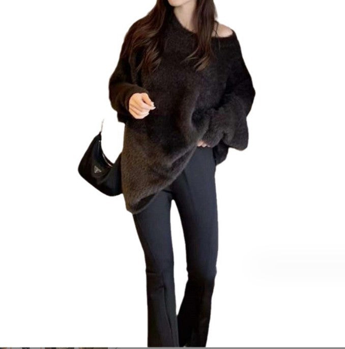 Damen weicher Strickpullover im lässigen Oversized-Stil ModeGeist