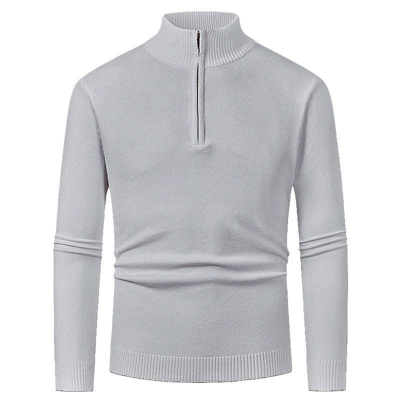 Herren Pullover mit halbem Reißverschluss und modernem Stehkragen ModeGeist