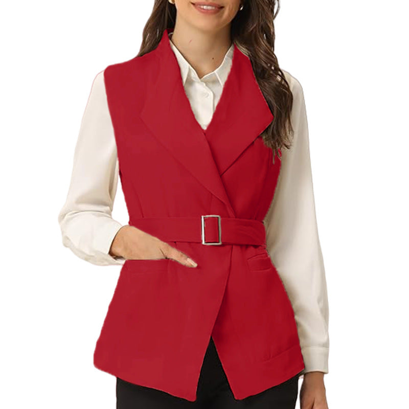 Damen modischer taillierter Blazer mit großen Taschen und Gürtel ModeGeist