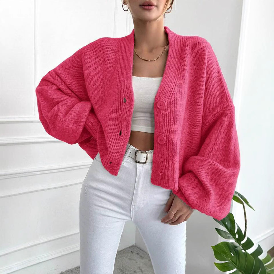 Damen Oversized Strickjacke mit Knopfdesign und weitem Schnitt ModeGeist