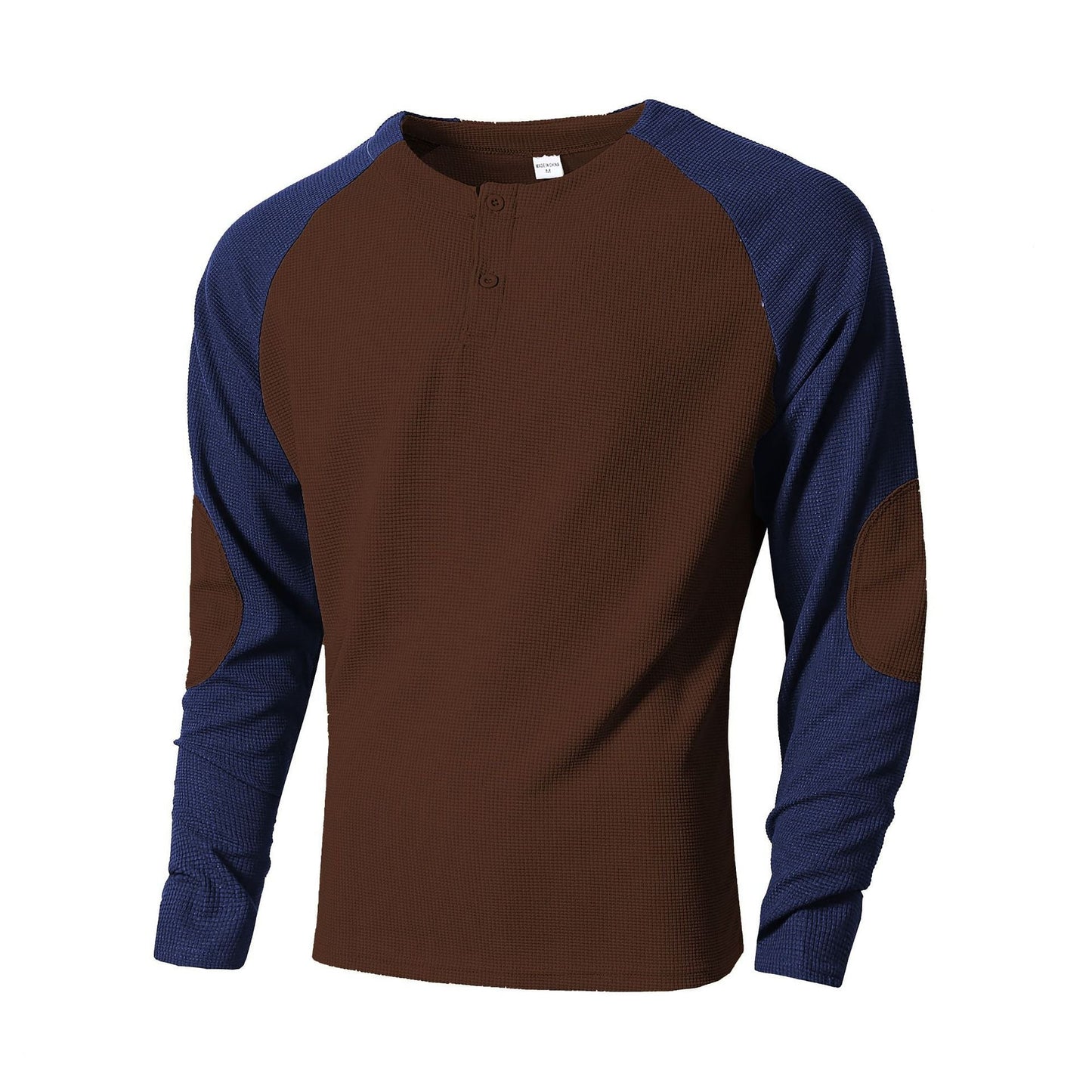 Herren Langarmshirt mit modischem Henley-Ausschnitt und strukturierten Ärmeln ModeGeist