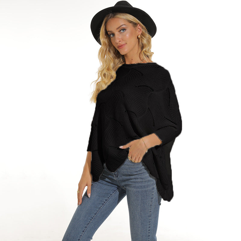 Damen lässiger Poncho aus luftiger Maschenstruktur ModeGeist