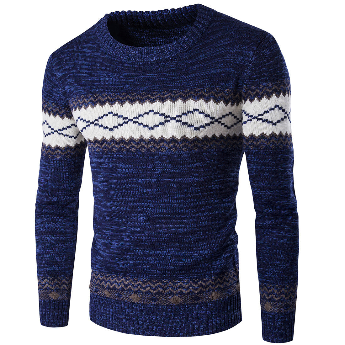 Herren modischer Strickpullover mit grafischem Muster ModeGeist