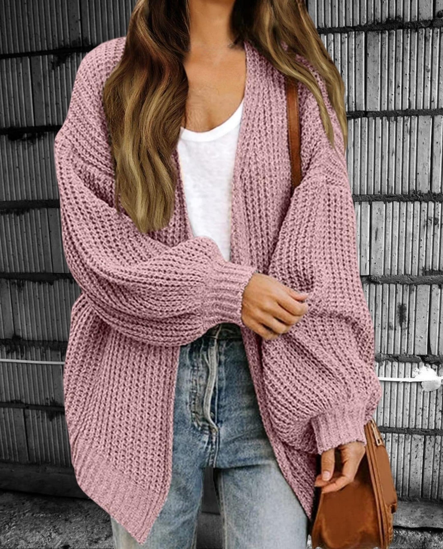 Damen Grobstrickjacke mit oversized Schnitt und lässigem Design ModeGeist
