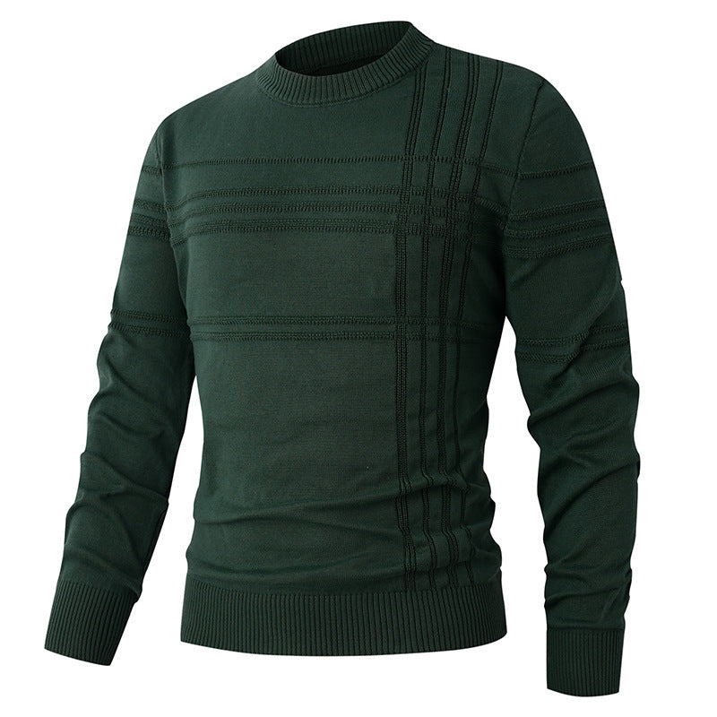 Herren Pullover mit strukturiertem Muster und Rundhalsausschnitt ModeGeist