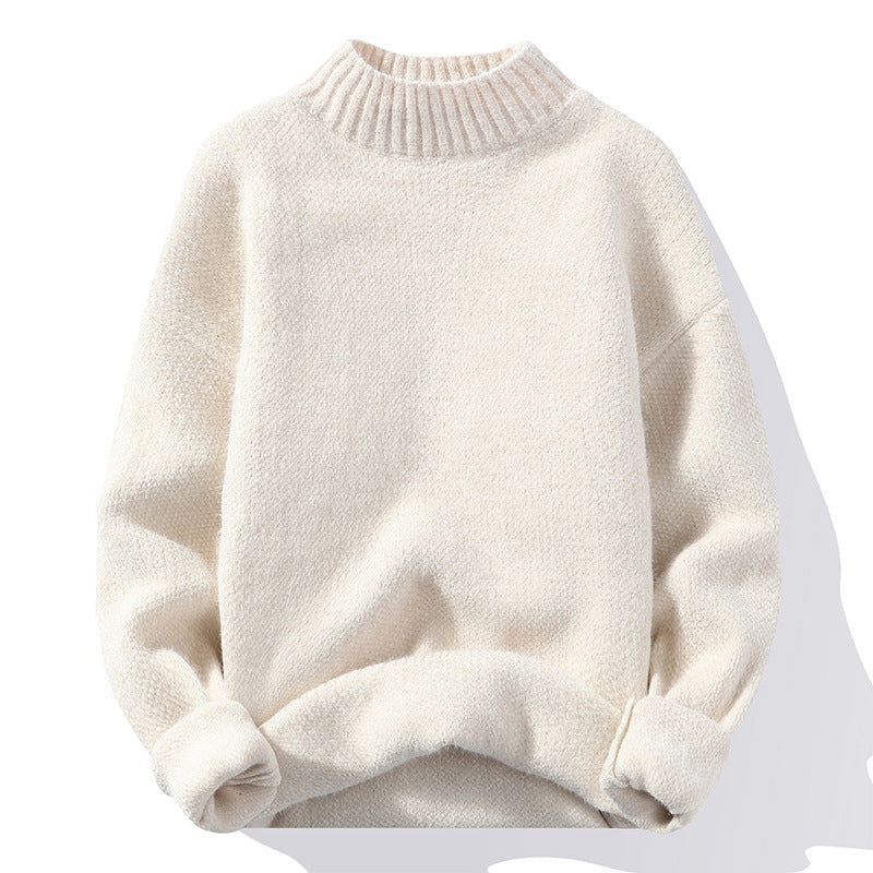 Damen Hochwertiger Rippstrickpullover mit hohem Kragen und lässigem Schnitt ModeGeist