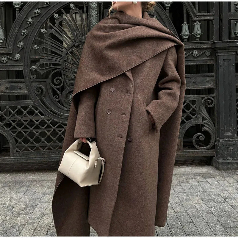 Damen Eleganter Oversize-Mantel mit schickem Kapuzenaufsatz ModeGeist