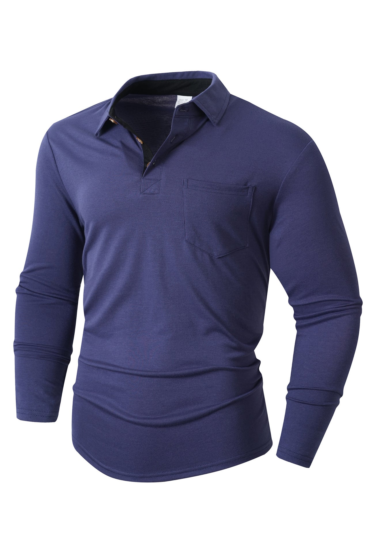 Herren elegantes Langarm Poloshirt mit modernem Kragen und leichtem Stretch ModeGeist