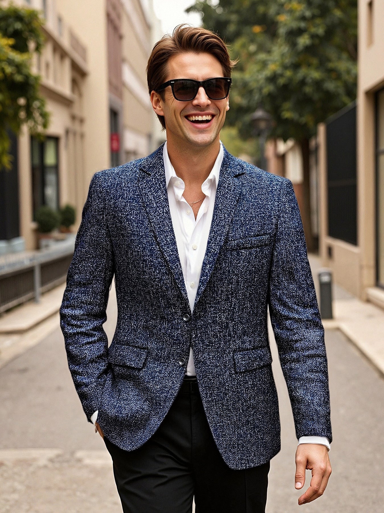 Herren eleganter Blazer aus Wolle ModeGeist