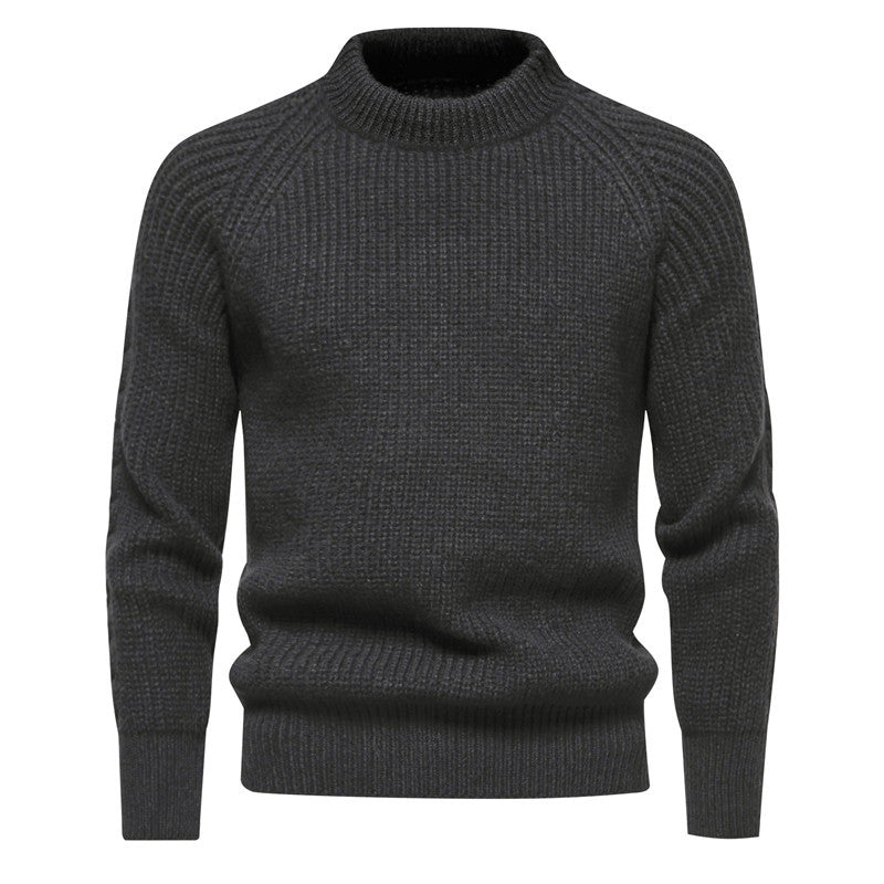 Herren Grobstrickpullover mit hohem Kragen und zeitlosem Design ModeGeist