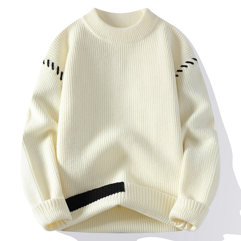Damen Grober Strickpullover mit innovativem Design und dekorativen Details ModeGeist