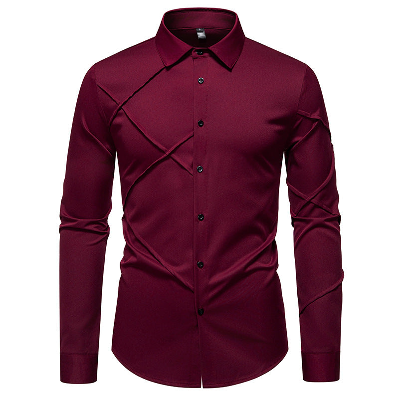 Herren Langarmhemd mit asymmetrischem Design ModeGeist