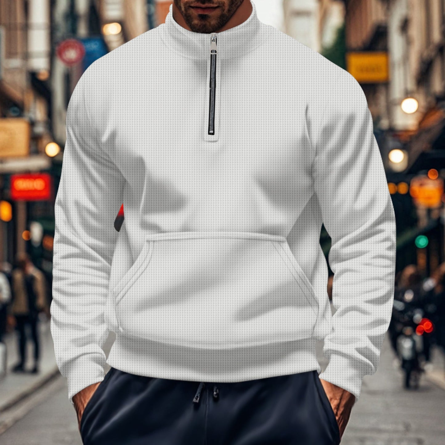 Herren sportlicher Hoodie mit Reißverschluss und praktischen Taschen ModeGeist