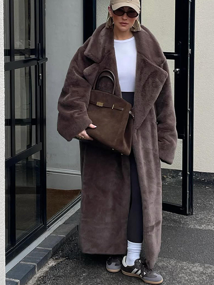 Damen Oversized Kunstfellmantel ModeGeist