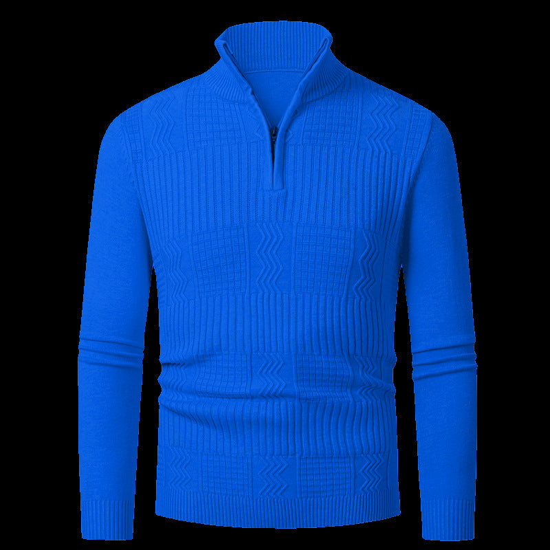 Herren Strickpullover mit modernem Reißverschluss und strukturierter Oberfläche ModeGeist