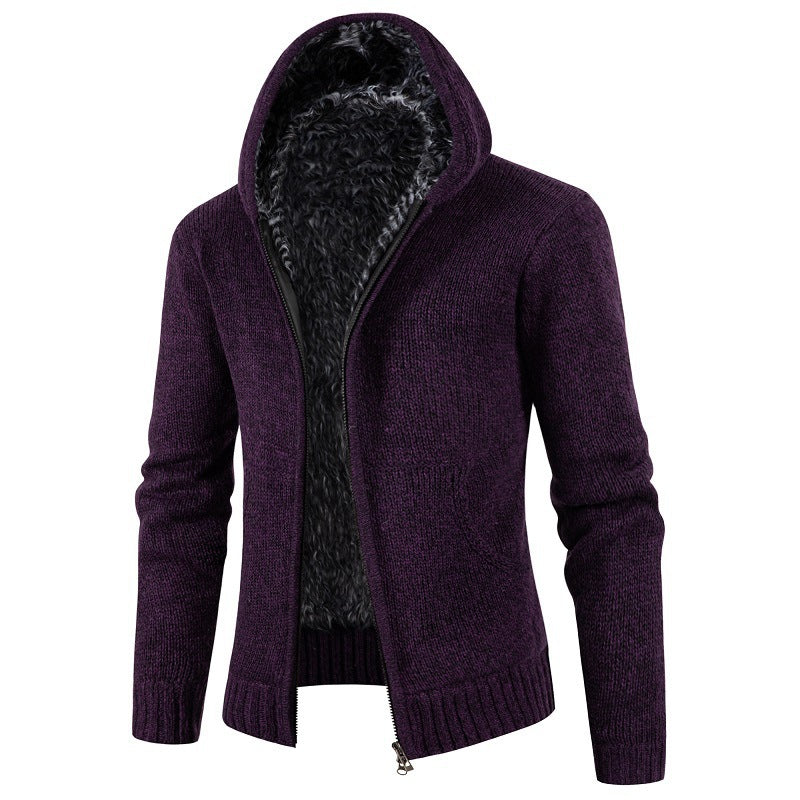 Herren Strickjacke mit Kapuze und weichem Innenfutter ModeGeist