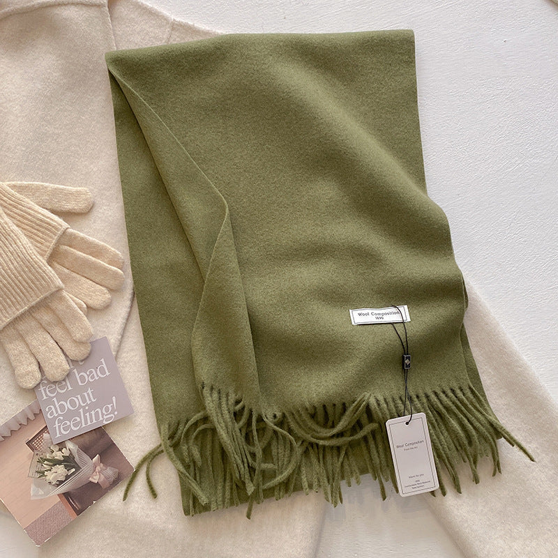 MODEGEIST Damen Schal Quasten Weich Vielseitig Uni Elegant