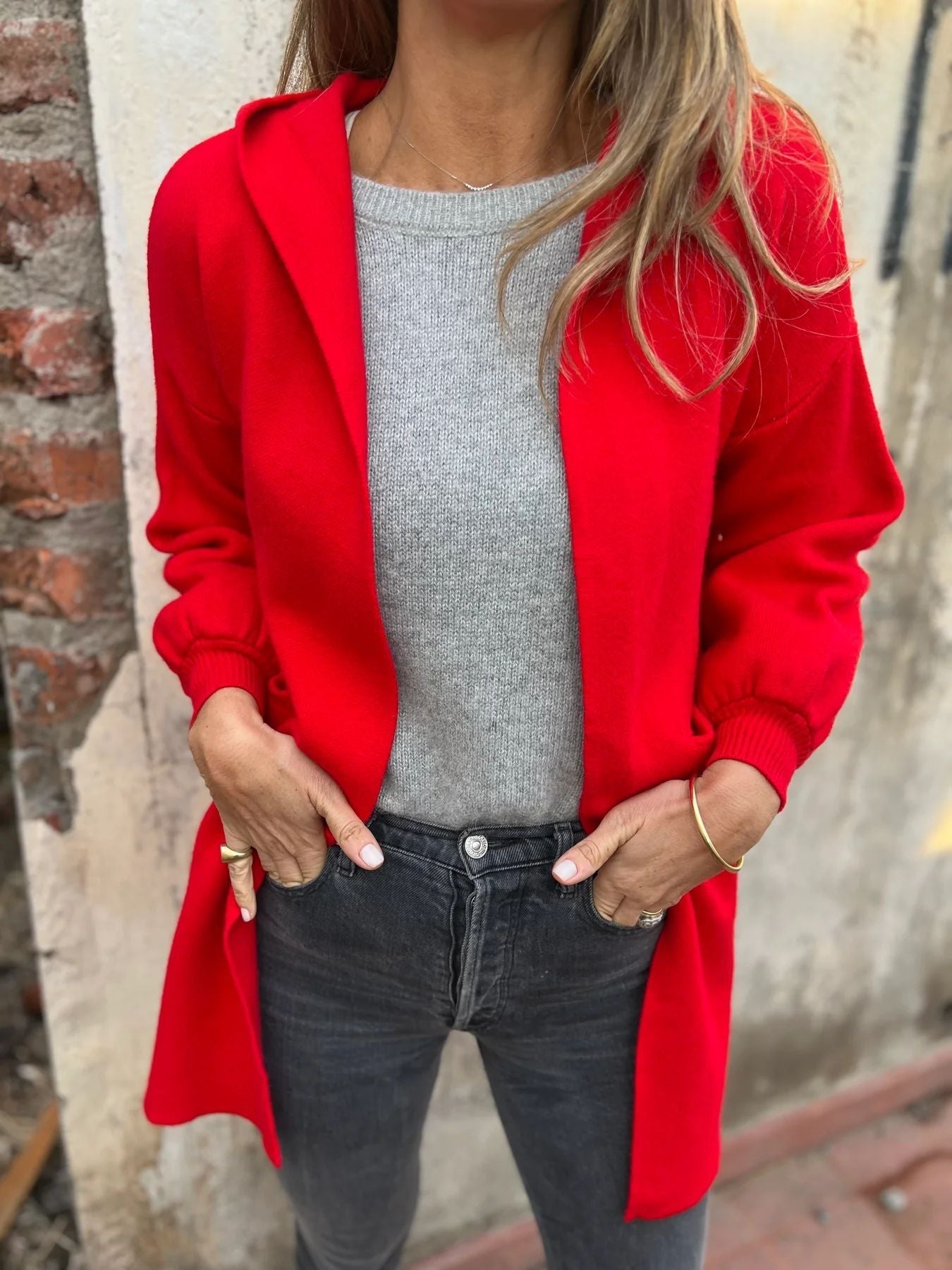 ModeGeist | Wollene Taschenkapuzenmitteljacke