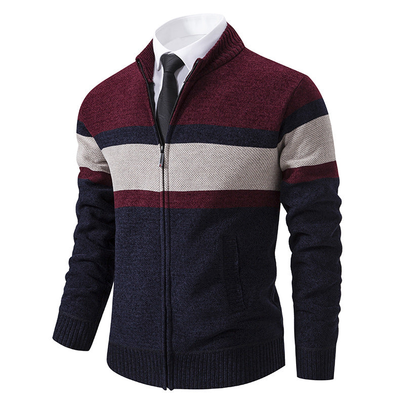 Herren Strickjacke mit strukturiertem Design und hochschließendem Kragen ModeGeist