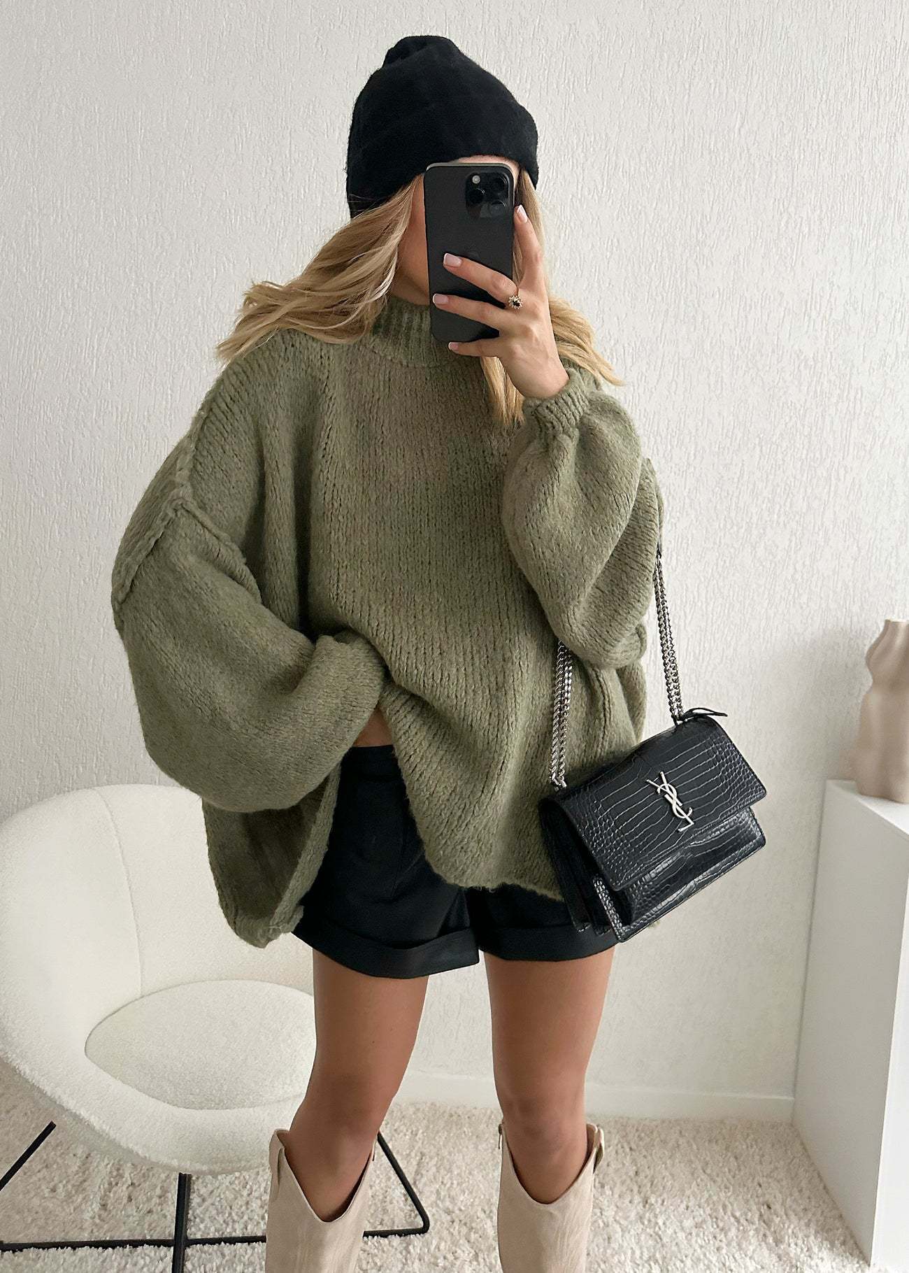 Damen Oversized Strickpullover mit weichem Material und modischen Ärmeln ModeGeist