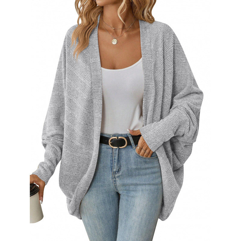 Damen lässige Strickjacke mit oversized Schnitt und lässigen Ärmeln ModeGeist