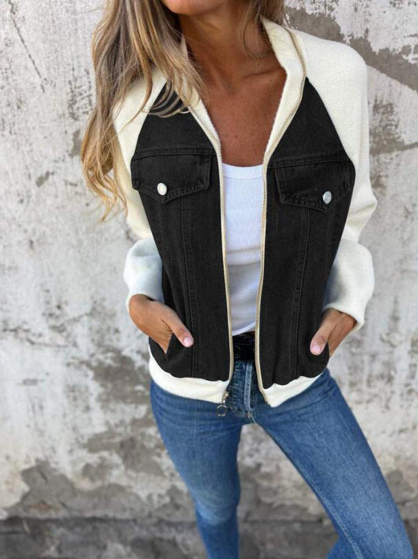 ModeGeist | Gestrickte Patchwork Kapuzenjacke