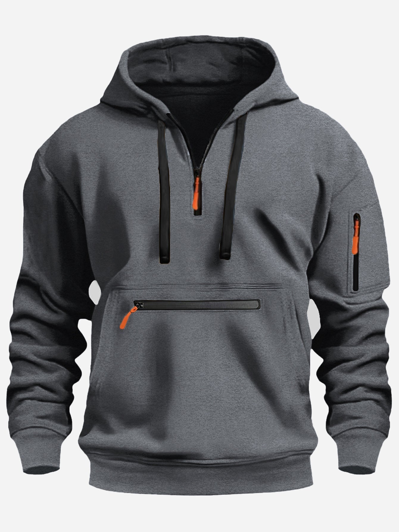 Herren modischer Kapuzenpullover mit praktischen Reißverschluss-Taschen ModeGeist