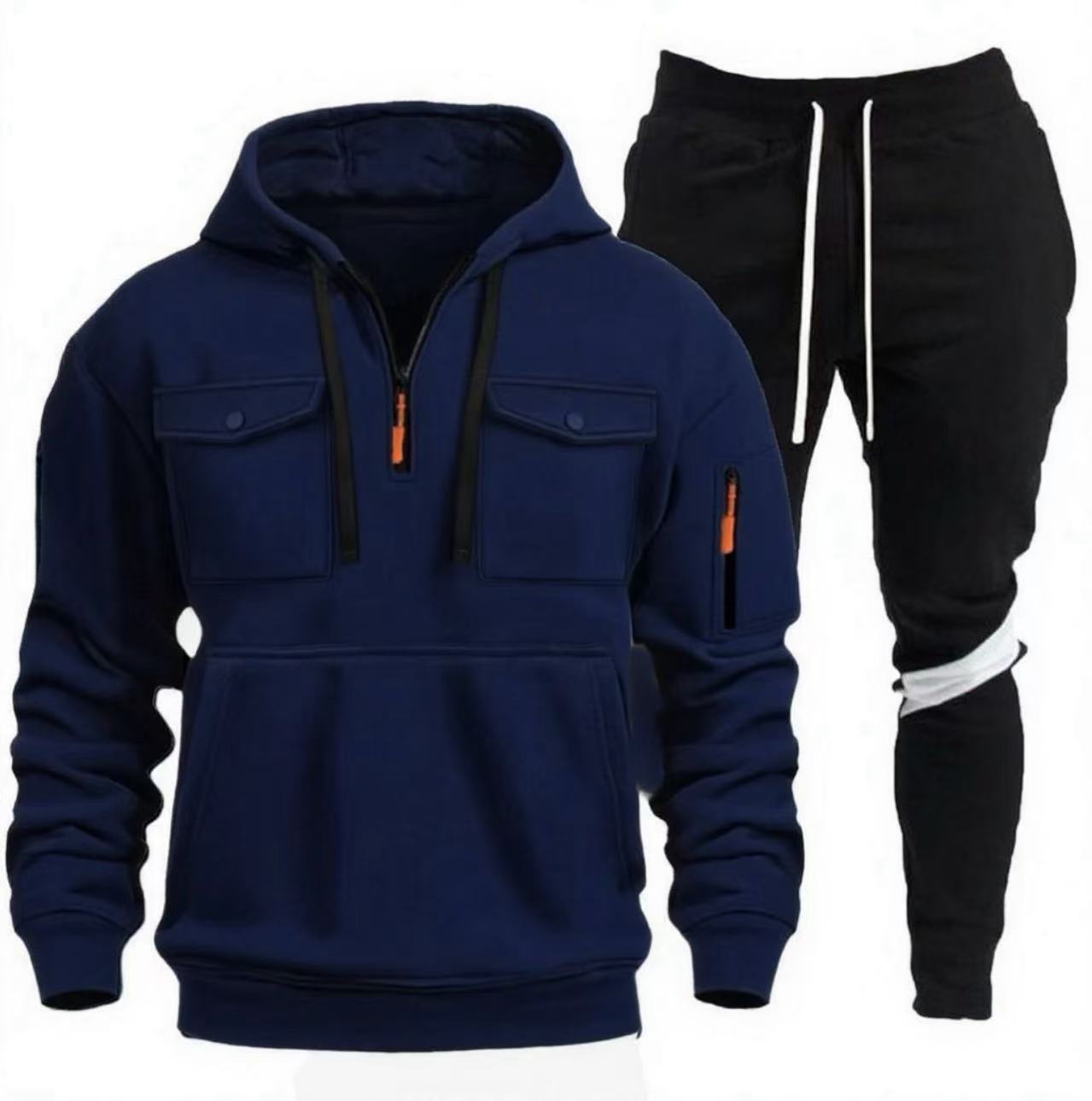 Herren praktische Kapuzenjacke mit Sporthose ModeGeist