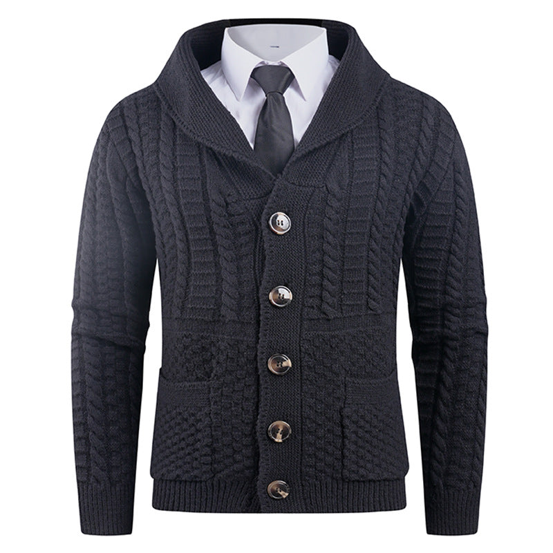 Herren Strickjacke mit modernem Schalkragen und praktischen Knöpfen ModeGeist