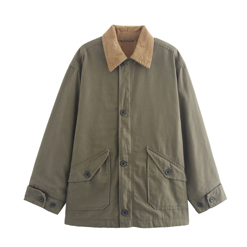 Damen Oversized Utility-Jacke mit weitem Schnitt und praktischen Taschen ModeGeist