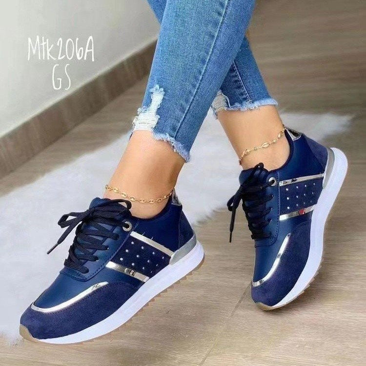 Sporty and elegant women's fitness sneakers with trendy metallic accents by MODEGEIST
