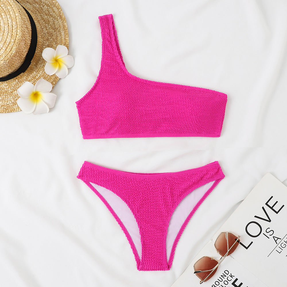 Moderner, einseitiger Damen-Bikini mit strukturierter Textur von MODEGEIST