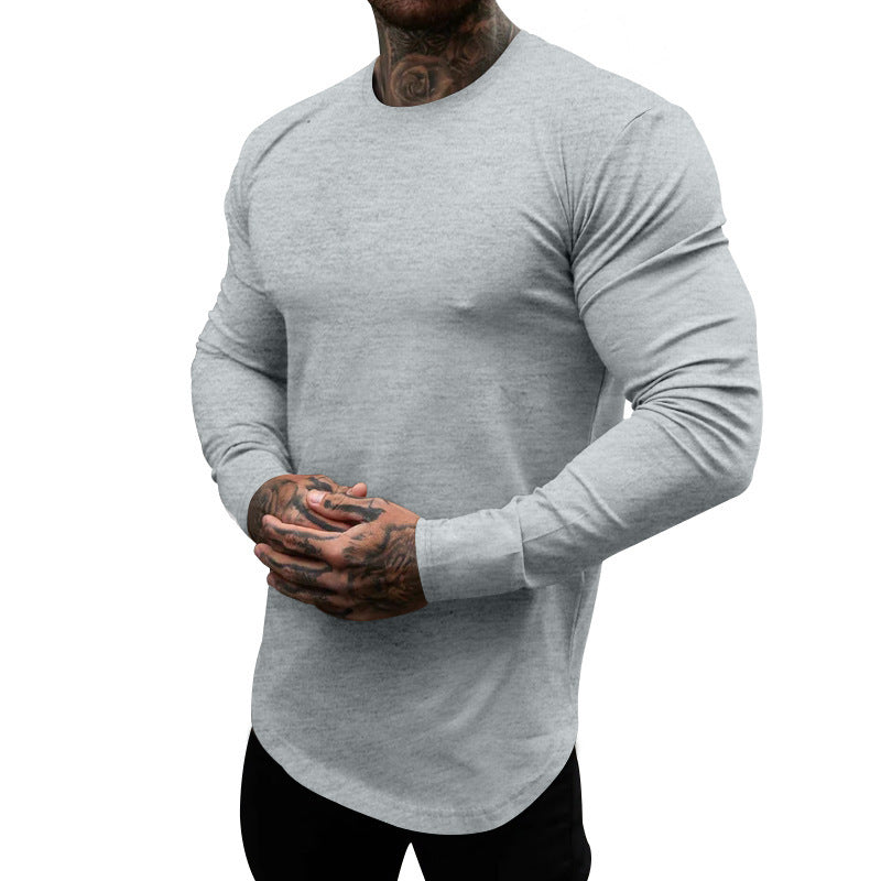 Herren Langarmshirt aus weichem, elastischem Baumwollmix mit Rundhalsausschnitt ModeGeist