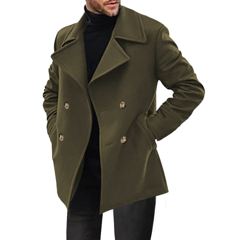 Herren klassischer Peacoat mit modischem Revers und eleganten Knopfdetails ModeGeist