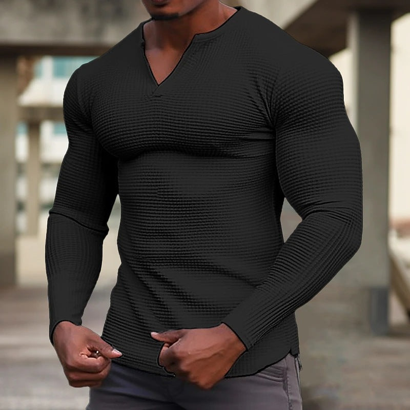 Herren Langarmshirt mit strukturiertem Design ModeGeist