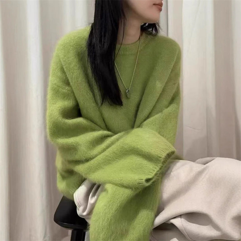 Damen Pullover mit weichem, flauschigem Material ModeGeist
