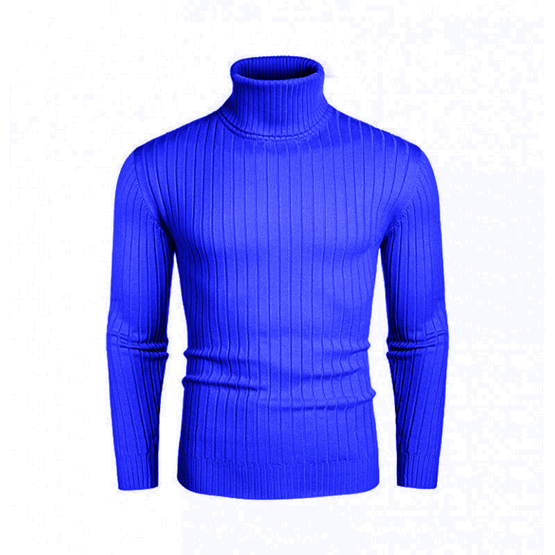 Herren eleganter Rollkragenpullover aus feinem Rippenstrick ModeGeist